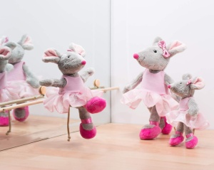 Plush Ballett-Maus Schaffer 5651 - Jucarie de plus 22 cm, Balerina, Culoare roz - Img 8