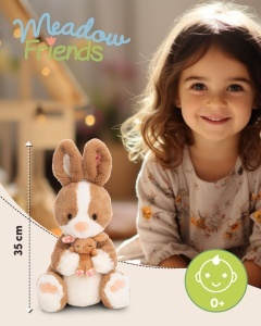 Plush Hase NICI Hopsala 35cm - Culoare Maro, Ideal pentru Copii si Adulti - Img 3