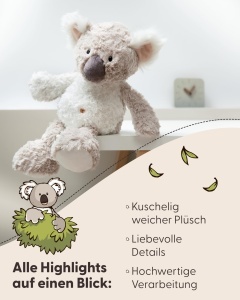 Plush Koala Karbor NICI 50cm gri - Jucarie din plus pentru copii si adulti - Img 4