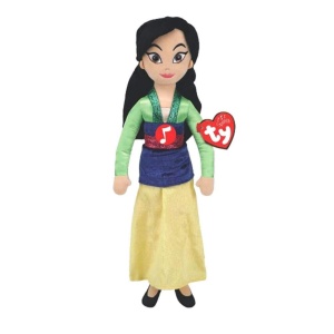 Plush Mulan TY cu Sunet, Culoare Rosie, Licentiat Disney, Unisex