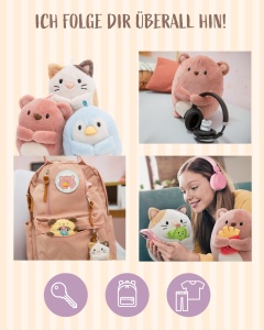 Plush Pinguin NICI MYMOCHI Waddle 27 cm cu Ente, Culoare Albastra, Moale - Img 6
