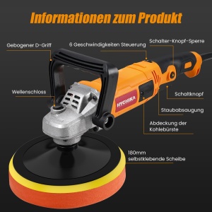 Polizor Auto HYCHIKA 1580W cu Control Variabil, Set Complet - Img 8