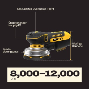 Polizor unghiular DEWALT DCW211KN-XJ, 18V, 125mm, cu geanta si discuri de slefuire - Img 3
