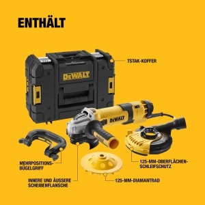 Polizor unghiular DEWALT DWE4257KT, 1500W, 125mm, cu set suprafete beton - Img 11
