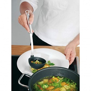 Polonic supa WMF Profi Plus 30 cm, polonic de sos cu lingura de plastic, otel inoxidabil Cromargan partial mat, ideal pentru oale acoperite - Img 2
