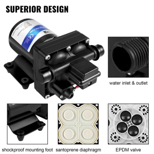 Pompa apa VEVOR 12V Membranpumpe 3GPM cu filtru si protectie termica - Img 3