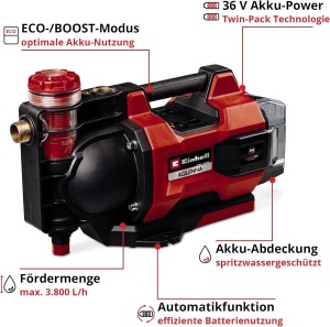 Pompa automata de gradina Einhell AQUINNA 3638 F LED 36V ECOBoost - Img 3