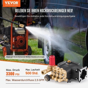 Pompa de inalta presiune VEVOR QXB-4, 3300 PSI, 2.5 GPM, durabilitate 500 ore - Img 2
