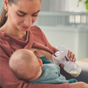 Pompa de san manuala Philips AVENT SCD43060, BPA-free, cu 2 sticle de 260ml si 125ml - Img 3