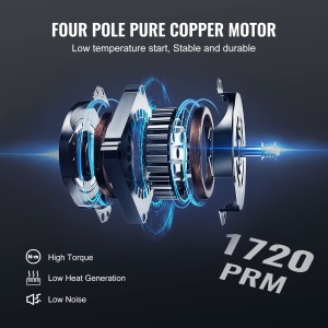 Pompa de vid VEVOR cu camera de vid de 19L 100L / min Pompa de vid 150W AC 220V / 50HZ 1440RPM 5pa 250ml Capacitate ulei HVAC Echipament de vid Pompa de vid de racire pentru stabilizarea lemnului Degazarea rasinii - Img 3