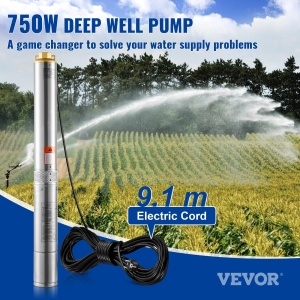 Pompa submersibila VEVOR 4SDM410 750W 71 m3h cablu 91m otel inoxidabil - Img 2