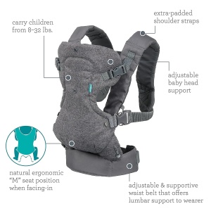 Portbebe Ergonomic Infantino Flip Advanced 4-in-1, 3,6-14,5 kg, Gri - Img 5