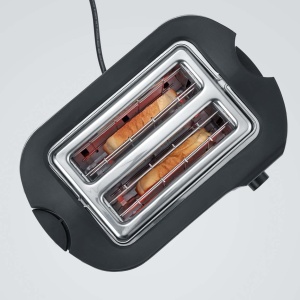 Prajitor de paine automat SEVERIN, aparat de prajit cu accesoriu pentru rola, otel inoxidabil de inalta calitate, pentru prajire, dezghetare si incalzire, 800 W, rosu foc metalizat / negru, AT 2217 - Img 8