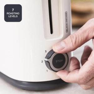 Prajitor de paine BlackDecker BXTO1001E, 1000W, 7 trepte, fanta extra larga, alb - Img 4