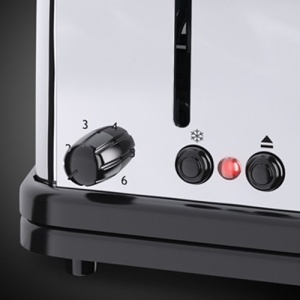 Prajitor de paine Russell Hobbs [fanta lunga pentru 2 felii / 1 felie lata de paine] Victory Stainless Steel (fanta foarte lata pentru paine prajita, incl. accesoriu pentru chifle, 6 niveluri de rumenire + functie de dezghetare si reincalzire) 23510-56 - Img 6