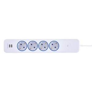 Prelungitor Blaupunkt 4 prize Schuko 2 porturi USB 2 metri alb protectie suprasarcina
