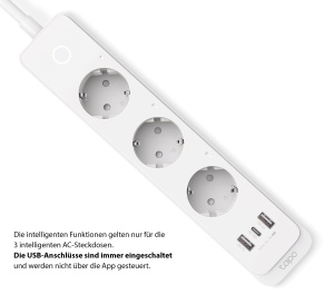 Prelungitor inteligent TP-Link Tapo P300, 3 prize, 2 USB, 1 Type-C, Alb - Img 2
