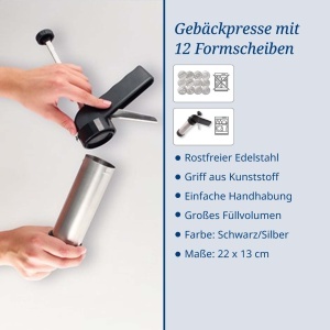 Presa de fursecuri Dr. Oetker din inox cu 12 forme pentru aluat moale - Img 3