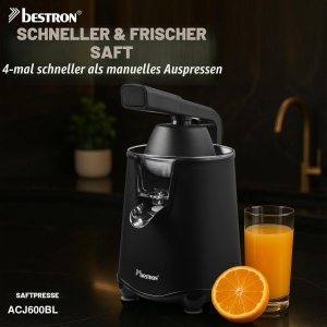 Presa electrica de suc Bestron ACJ600BL, 450ml, negru mat, cu functie de oprire a picaturilor - Img 2