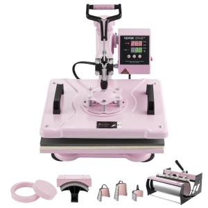 Presa termica multifunctionala VEVOR SJY-H12151M, 1050W, 30x38 cm, roz