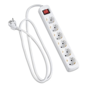 Priza Hama cu 6 cai (priza multipla cu comutator Save Energy pentru economisirea energiei, prize rotite la 45 de grade, cablu 1,4 m, testat GS, priza multipla pentru biroul de acasa) alb - Img 5