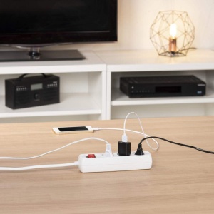 Priza multipla Hama 3-faceri, 1.4m, cu buton de economisire energie, alba - Img 7