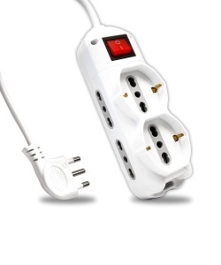 Priza multipla V-TAC cu 6 iesiri, cablu 1.5 m, cu intrerupator, culoare alba