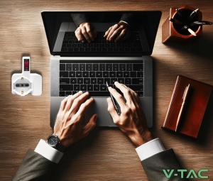 Priza multipla V-TAC cu USB-C 20W, 3 iesiri, 1,5m cablu - Img 5