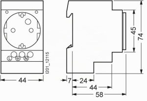 Priza Schuko 16A Siemens pentru montaj in tablouri electrice - Img 4