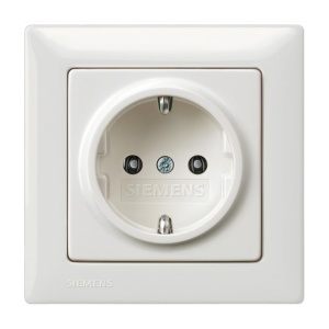 Priza Schuko Siemens 5UB1511 cu Cadru Titan Alb