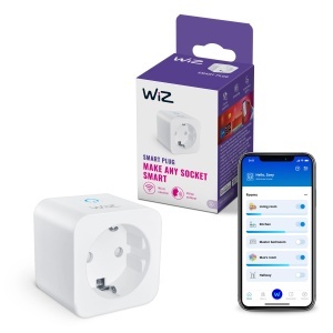 Priza Smart WiZ WLAN, Tip F, 230V, 50Hz, compatibila cu Alexa si Google Home