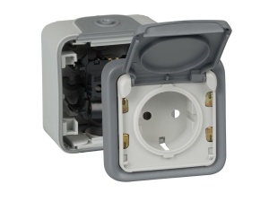 Priza waterproof Legrand 191504 Plexo, gri, IP55, 16 A - Img 3