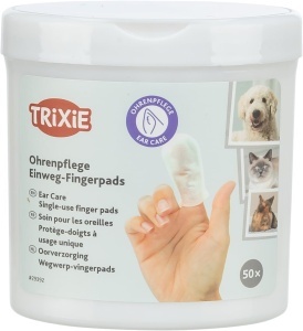 Produse de ingrijire TRIXIE Fingerpads pentru curatarea urechilor, 50 bucati