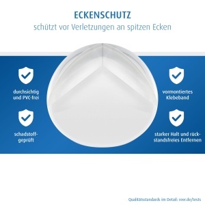 Protectie colturile mobilierului pentru copii reer, transparent, 12 bucati, PVC-free - Img 3