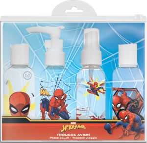 Punga transparenta Spider-Man Marvel pentru cosmetice 4 flacoane incluse - Img 2