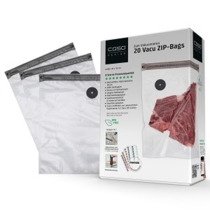 Pungi vid CASO Vacu ZIP-Bags 26x35 cm, reutilizabile, fara BPA, set 20 buc