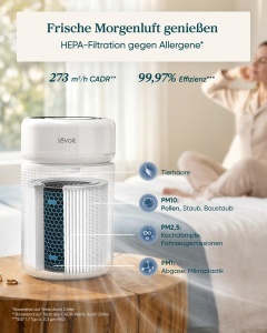 Purificator de aer Levoit Eleva 300X, capacitate 56 m, filtru HEPA, tehnologie DuoShield - Img 5