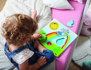 Puzzle din lemn HABA 305345 pentru copii 1 an cu elemente tactile si culori vibrante - Img 3