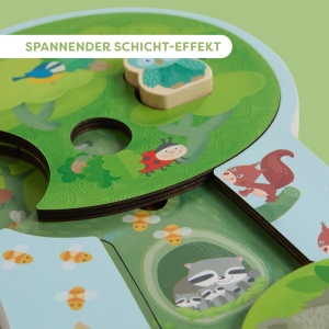 Puzzle din lemn HABA Waldtiere 3D cu 10 piese, pentru copii de la 3 ani - Img 4