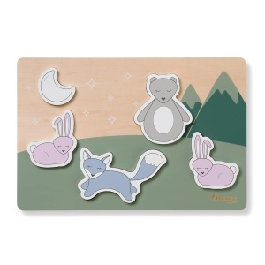 Puzzle din lemn hauck Greifpuzzle pentru copii, cu forme de animale, FSC, 1 an