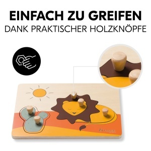 Puzzle din lemn Hauck N Sort cu animale, pentru copii de la 1 an - Img 4