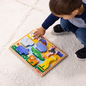 Puzzle din lemn pentru copii Melissa Doug Safari, 8 piese, certificat FSC - Img 2