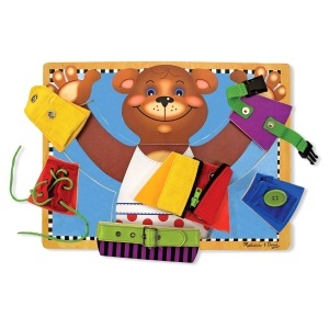 Puzzle educativ Melissa Doug - Ursulet cu abilitati de imbracare, 6 piese, din lemn - Img 3