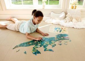 Puzzle Hape Schimmerpuzzle Dinosaurier 200 piese, din carton, pentru copii de 3 ani - Img 2