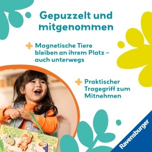 Puzzle magnetic Ravensburger 4872 din lemn model Jungla 6 piese pentru copii 1 ani - Img 7
