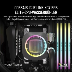 Racitor CPU CORSAIR iCUE LINK XC7 RGB Elite, Stealth-Grau, 24 LED-uri RGB - Img 2