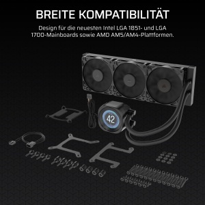Racitor CPU Corsair Nautilus 360 RS LCD, 360mm, Negru, AIO - Img 8