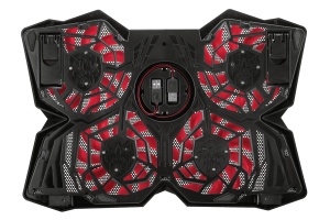 Racitor pentru laptop Trust Gaming GXT 278 Yozu, suport pentru laptopuri de gaming de 17.3 inchi, lumina rosie, cablu de alimentare USB, pad de racire cu 3 pozitii, suport de racire pentru notebook reglabil pe inaltime - negru - Img 7