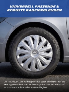 Radacini auto Michelin MX-MS, 15 inch, set 4 bucati, ABS, argintiu cu crom - Img 3