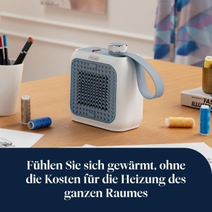 Radiator ceramic DeLonghi Capsule Desk, 360 W, albastru, compact - Img 4